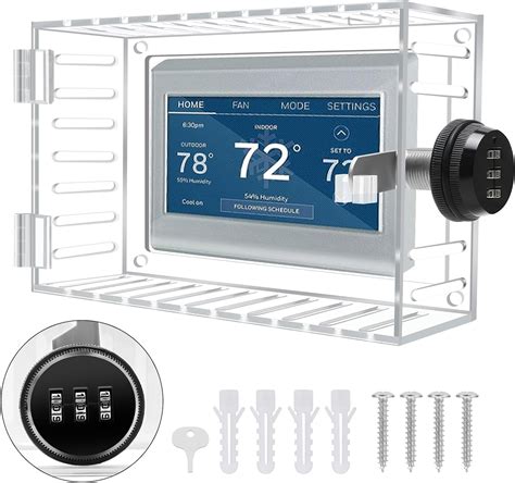 thermostat guard junction box|thermostat lock box.